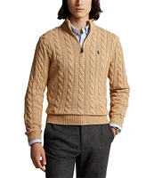 Polo Ralph Lauren Cable Knit Cotton Quarter-Zip Sweater