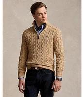 Polo Ralph Lauren Cable Knit Cotton Quarter-Zip Sweater