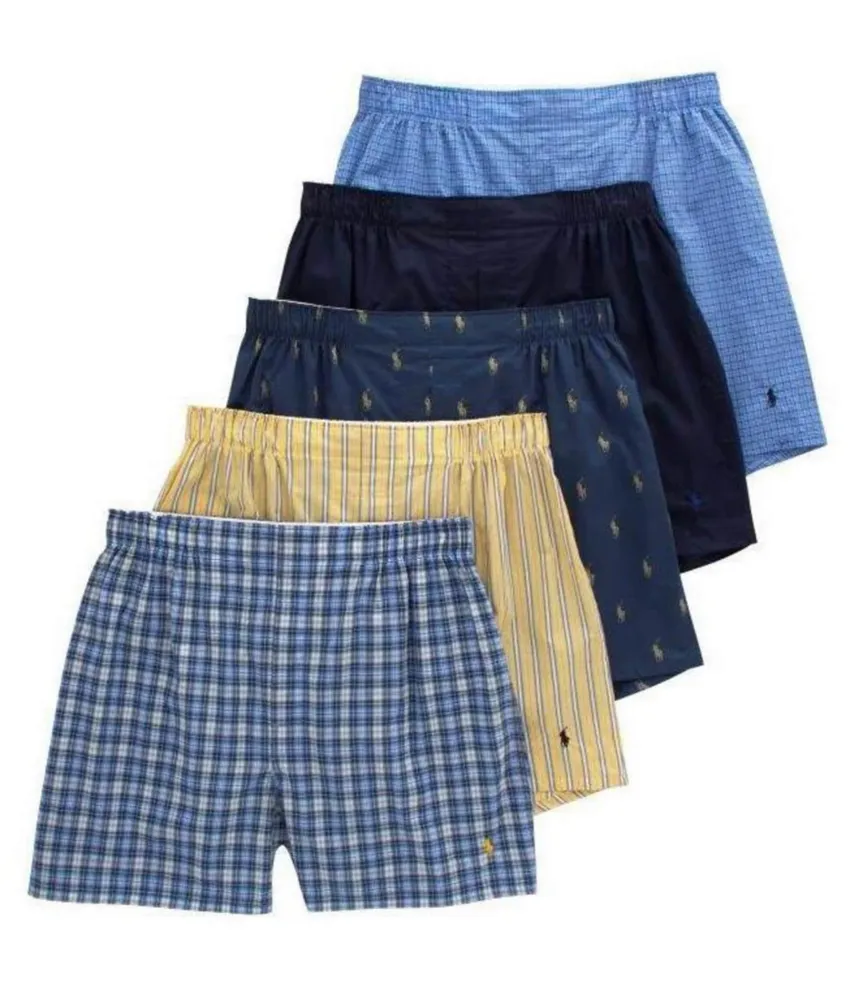 Polo Ralph Lauren Classic Cotton Woven Assorted Boxers 5-Pack