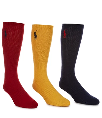 Polo Ralph Lauren Classic Embroidered Big Pony Crew Socks 3-Pack