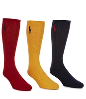 Polo Ralph Lauren Classic Embroidered Big Pony Crew Socks 3-Pack