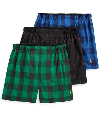 Polo Ralph Lauren Classic Fit Assorted Woven Boxers 3-Pack