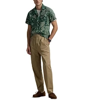 Polo Ralph Lauren Classic Fit Bandanna-Print Short Sleeve Linen Blend Woven Camp Shirt