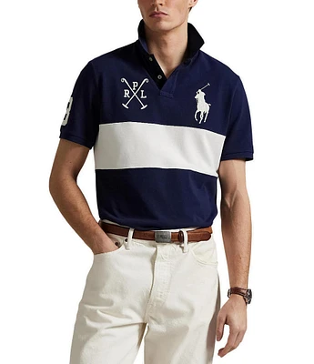 Polo Ralph Lauren Classic Fit Big Pony Bold Stripe Mesh Short Sleeve Polo Shirt
