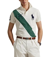 Polo Ralph Lauren Classic Fit Big Pony Diagonal Stripe Mesh Short Sleeve Polo Shirt