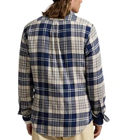 Polo Ralph Lauren Classic Fit Brushed Flannel Long Sleeve Woven Shirt