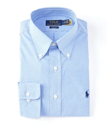 Polo Ralph Lauren Classic-Fit Button Down Collar Micro Grid Check Dress Shirt