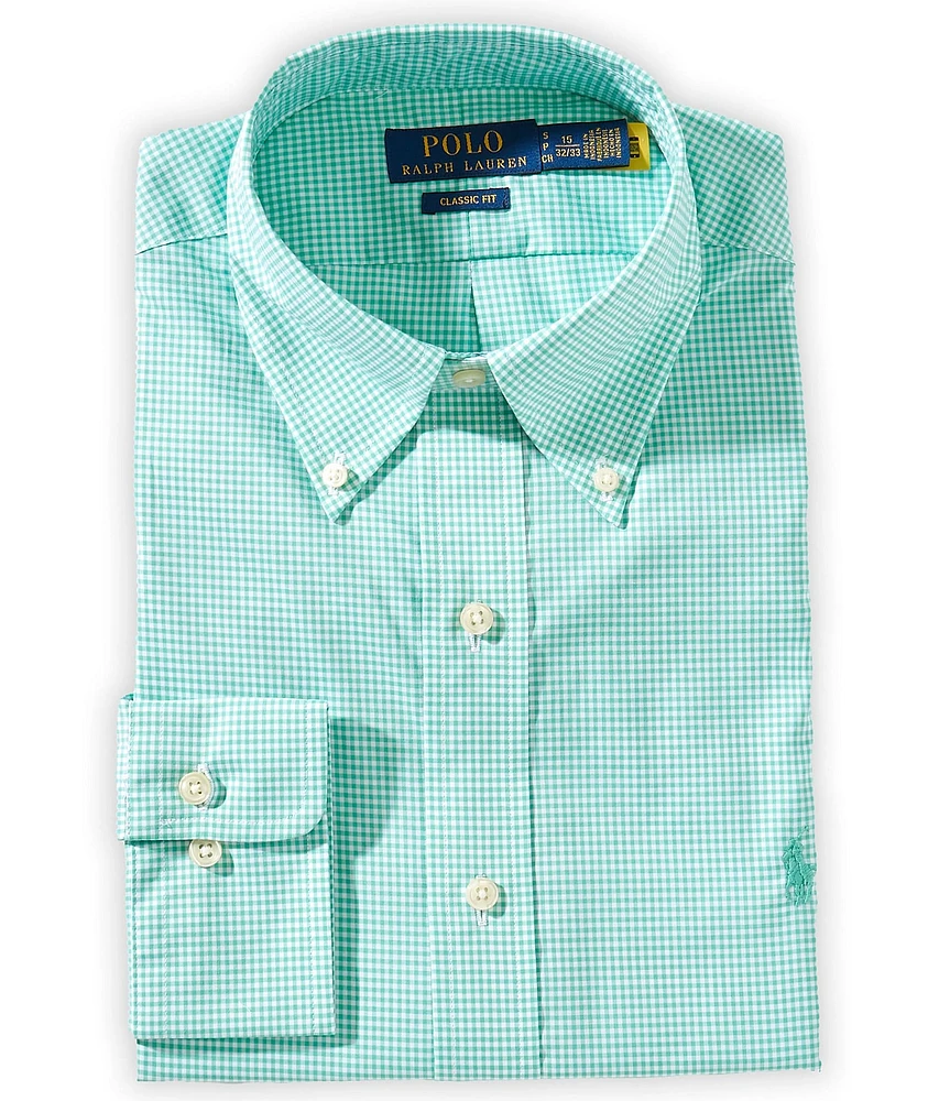 Polo Ralph Lauren Classic Fit Gingham Purepress Poplin Long-Sleeve Woven Shirt