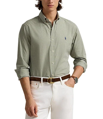 Polo Ralph Lauren Classic Fit Gingham Stretch Poplin Long Sleeve Woven Shirt