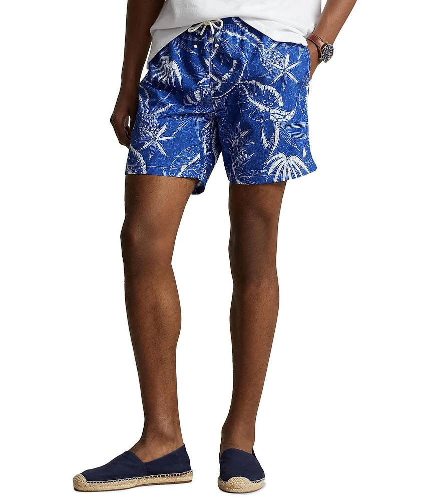 Polo Ralph Lauren Classic Fit Hoffman Tropical Floral Printed 5.75#double; Inseam Swim Trunks