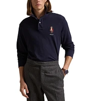 Polo Ralph Lauren Classic Fit Holiday Polo Bear Long Sleeve Mesh Polo Shirt