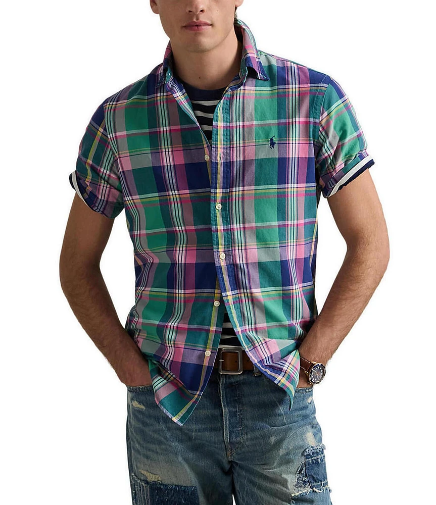 Polo Ralph Lauren Classic Fit Large Plaid Oxford Short Sleeve Woven Shirt