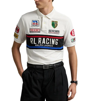 Polo Ralph Lauren Classic Fit Mesh Multi Racing Graphic Short Sleeve Polo Shirt