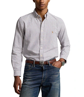 Polo Ralph Lauren Classic-Fit Mini Check Oxford Long Sleeve Woven Shirt