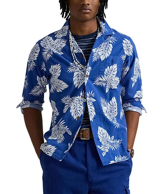 Polo Ralph Lauren Classic Fit Monstera-Print Oxford Long Sleeve Woven Camp Shirt