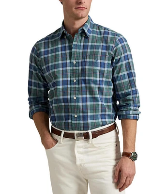 Polo Ralph Lauren Classic Fit Multi Plaid Oxford Long Sleeve Woven Shirt