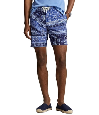 Polo Ralph Lauren Classic Fit Palm Island 7.25#double; Inseam Swim Trunks