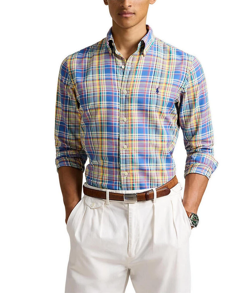 Polo Ralph Lauren Classic Fit Performance Stretch Oxford Plaid Long Sleeve Woven Shirt
