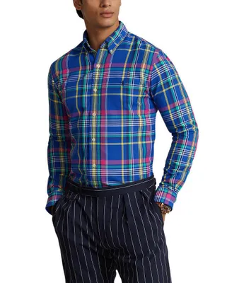 Polo Ralph Lauren Classic-Fit Performance Stretch Plaid Oxford Long Sleeve Woven Shirt