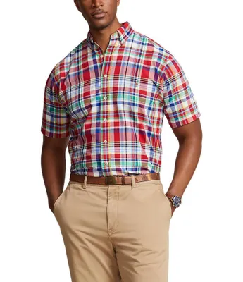 Polo Ralph Lauren Classic-Fit-Plaid Short Sleeve Oxford Woven Shirt