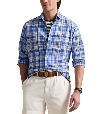 Polo Ralph Lauren Classic Fit Multi Plaid Oxford Long Sleeve Woven Shirt