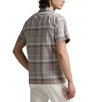 Polo Ralph Lauren Classic Fit Plaid Oxford Short Sleeve Woven Camp Shirt