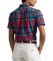 Polo Ralph Lauren Classic Fit Plaid Oxford Short Sleeve Woven Shirt