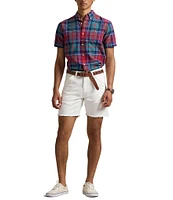 Polo Ralph Lauren Classic Fit Plaid Oxford Short Sleeve Woven Shirt