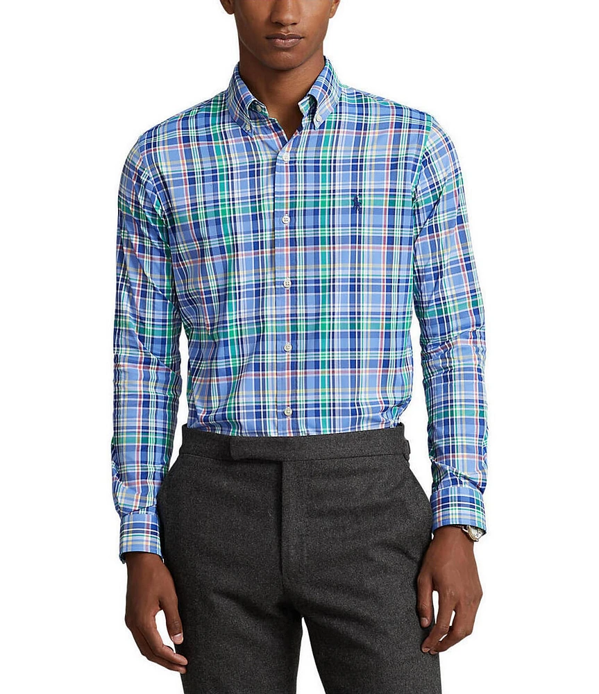 Polo Ralph Lauren Classic Fit Plaid Performance Lightweight Stretch Twill Long Sleeve Woven Shirt