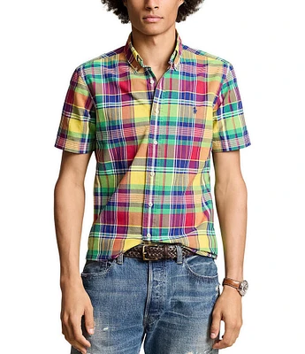 Polo Ralph Lauren Classic Fit Plaid Short Sleeve Oxford Shirt