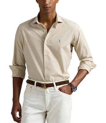 Polo Ralph Lauren Classic Fit Subtle Plaid Stretch Poplin Long Sleeve Woven Shirt