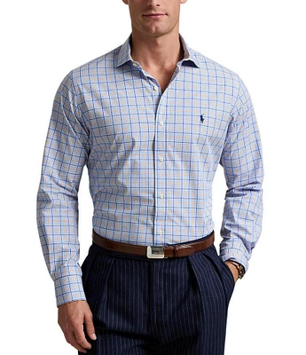 Polo Ralph Lauren Classic Fit Micro Plaid Stretch Poplin Long Sleeve Woven Shirt