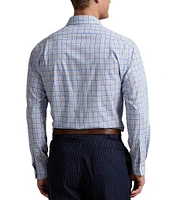 Polo Ralph Lauren Classic Fit Micro Plaid Stretch Poplin Long Sleeve Woven Shirt