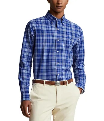 Polo Ralph Lauren Classic Fit Plaid Stretch Poplin Woven Shirt