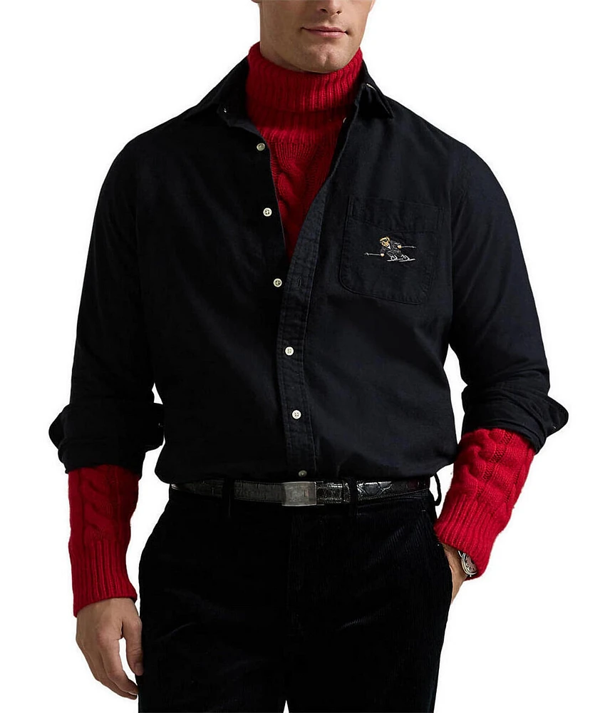 Polo Ralph Lauren Classic Fit Polo Bear Oxford Long Sleeve Woven Shirt