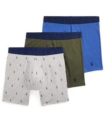 Polo Ralph Lauren Classic Fit Printed/Solid Boxer Briefs 3-Pack