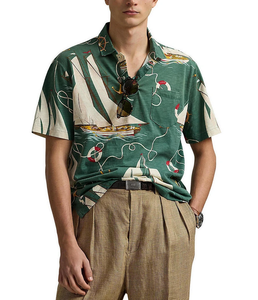 Polo Ralph Lauren Classic Fit Sailboat Jersey Short Sleeve Polo Shirt