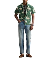 Polo Ralph Lauren Classic Fit Sailboat Oxford Short Sleeve Woven Camp Shirt