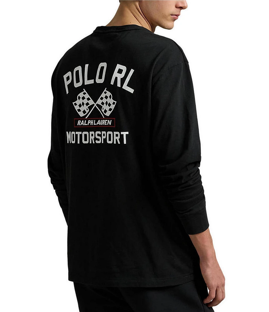 Polo Ralph Lauren Classic Fit Slub Jersey Motorsport Graphic Long Sleeve T-Shirt