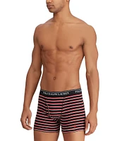 Polo Ralph Lauren Classic Fit Solid And Stripe 6#double; Inseam Boxer Briefs 3-Pack