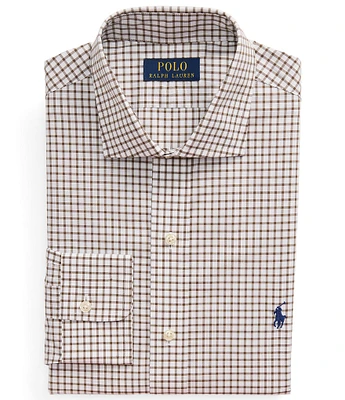 Polo Ralph Lauren Classic Fit Spread Collar Checked Poplin Dress Shirt