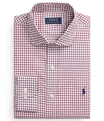 Polo Ralph Lauren Classic Fit Spread Collar Checked Poplin Dress Shirt