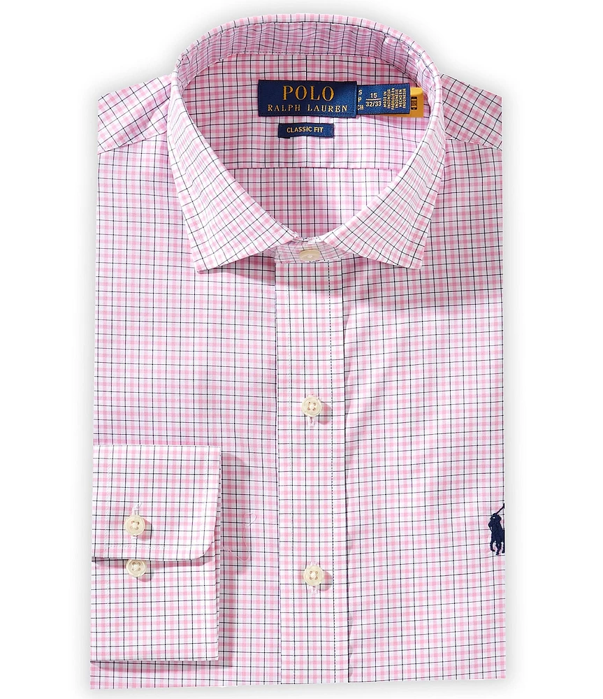 Polo Ralph Lauren Classic Fit Spread Collar Tattersall Purepress Poplin Shirt