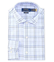 Polo Ralph Lauren Classic Fit Spread Collar Windowpane Plaid Poplin Dress Shirt