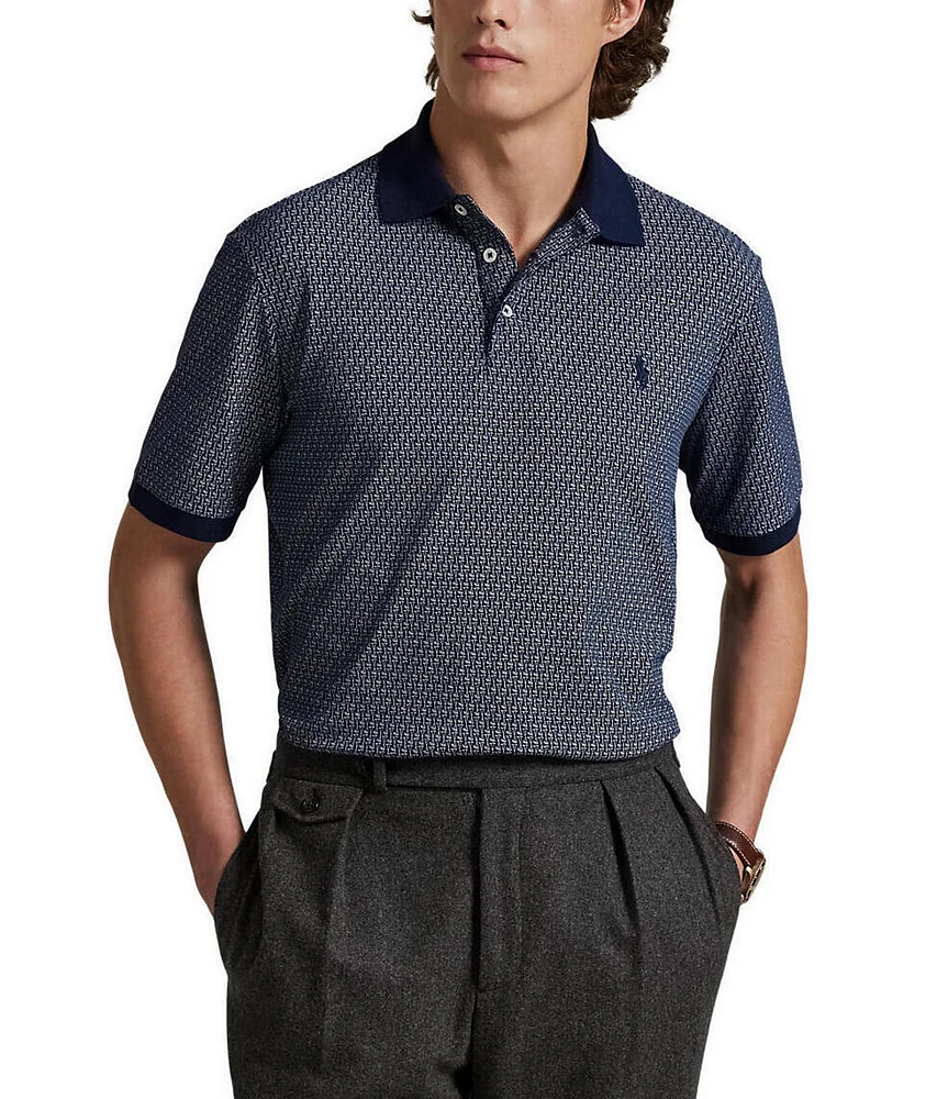 Polo Ralph Lauren Classic Fit Stretch Mesh Mallet Print Short Sleeve Polo Shirt