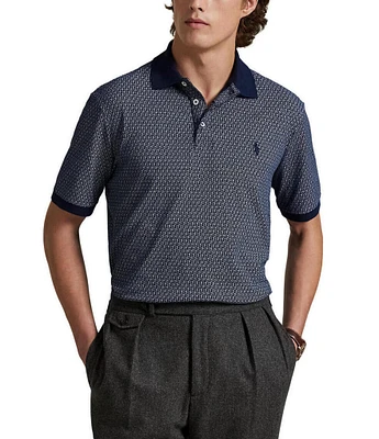 Polo Ralph Lauren Classic Fit Stretch Mesh Mallet Print Short Sleeve Polo Shirt