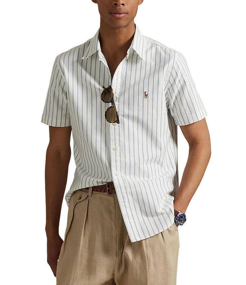 Polo Ralph Lauren Classic Fit Stripe Oxford Short Sleeve Woven Shirt