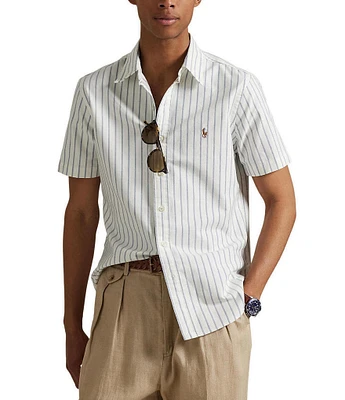 Polo Ralph Lauren Classic Fit Stripe Oxford Short Sleeve Woven Shirt