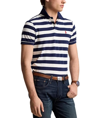 Polo Ralph Lauren Classic Fit Striped Mesh Short Sleeve Polo Shirt