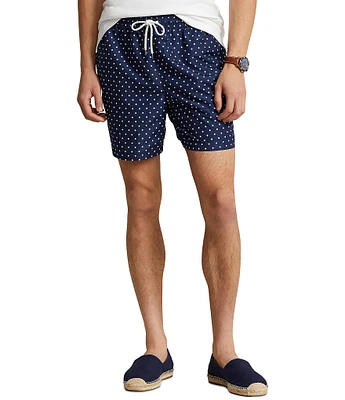 Polo Ralph Lauren Classic Fit Traveler Dotted 5.75#double; Inseam Swim Trunks